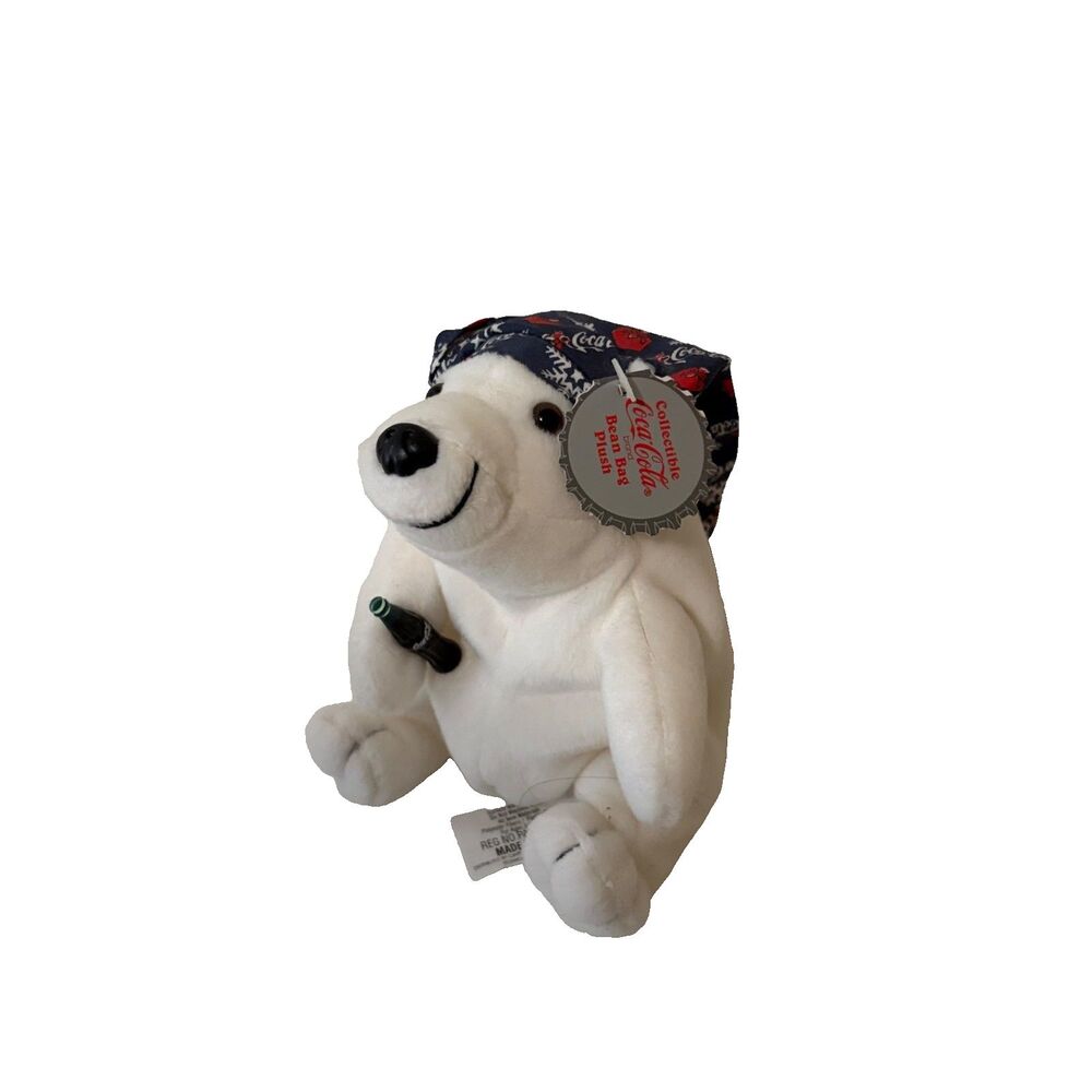 Coca Cola Polar Bear Plush Stuffed Animal White 1998 NWT
